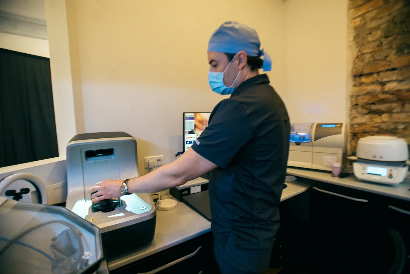 Doctor working with advanced dental technology